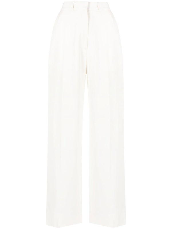 high-waisted tailored trousers