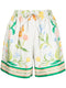 floral-print silk shorts