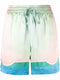 tie-dye drawstring silk shorts