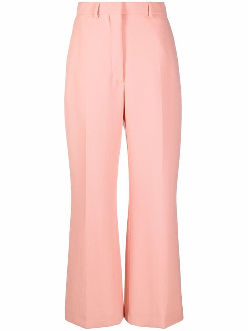 high-waisted merino flared trousers