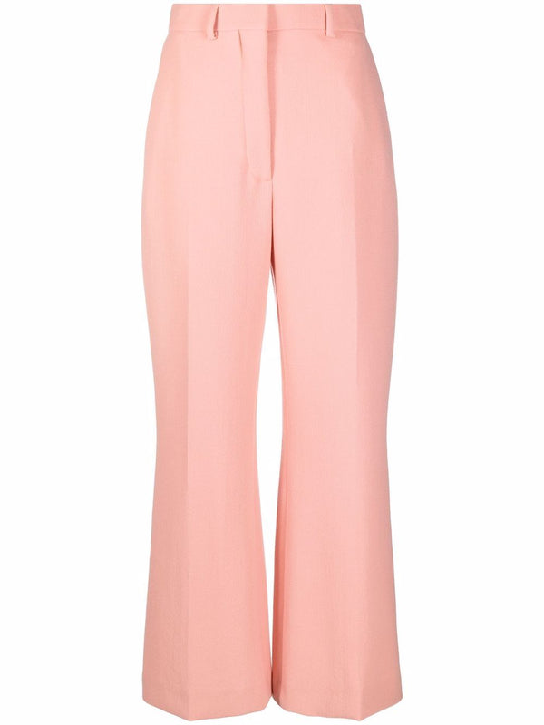 high-waisted merino flared trousers