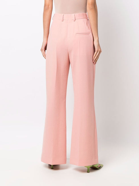 high-waisted merino flared trousers