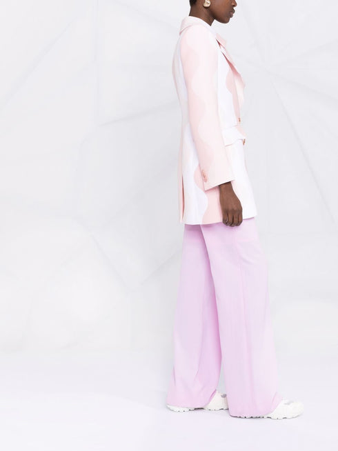 wave-patteern double-breasted blazer