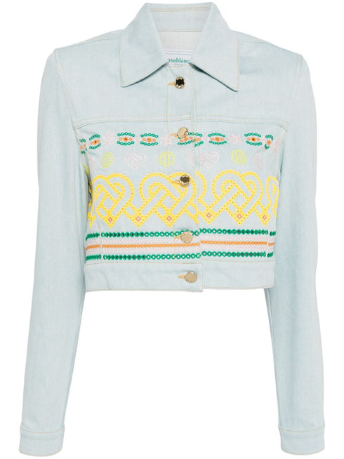 kurtka dżinsowa z haftowanymi detalami