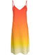gradient silk slip dress