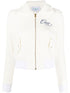 embroidered-logo zip-fastening jacket