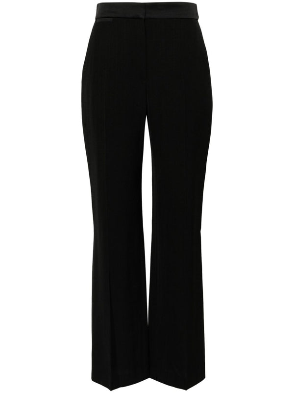 pressed-crease long-length straight-leg trousers