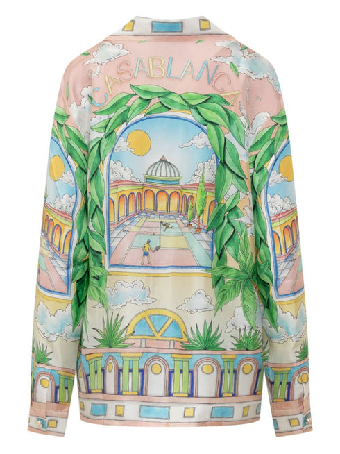 koszula z drukowanego jedwabiu