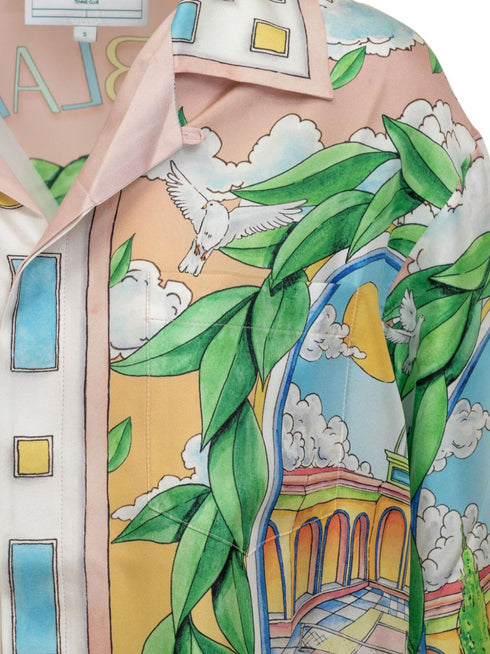 koszula z drukowanego jedwabiu