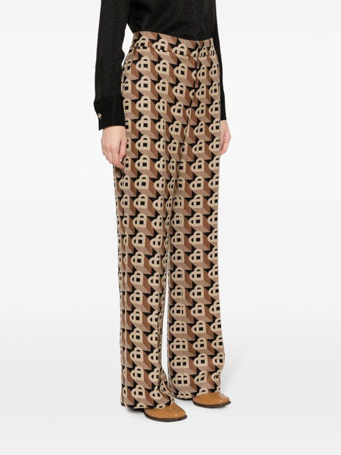 Heart-jacquard virgin-wool trousers