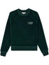 logo-embroidered velour sweatshirt