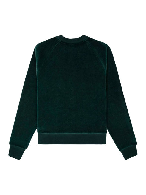 logo-embroidered velour sweatshirt