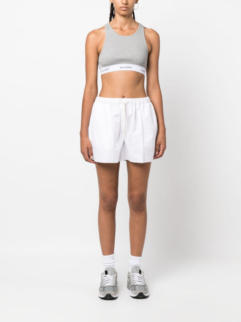 logo-underband ribbed sports bra