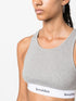 logo-underband ribbed sports bra