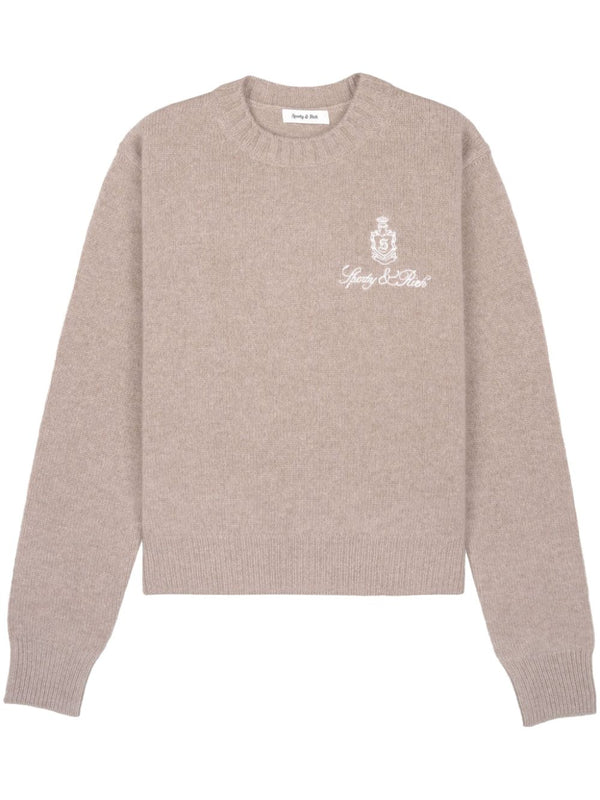 logo-embroidered cashmere jumper