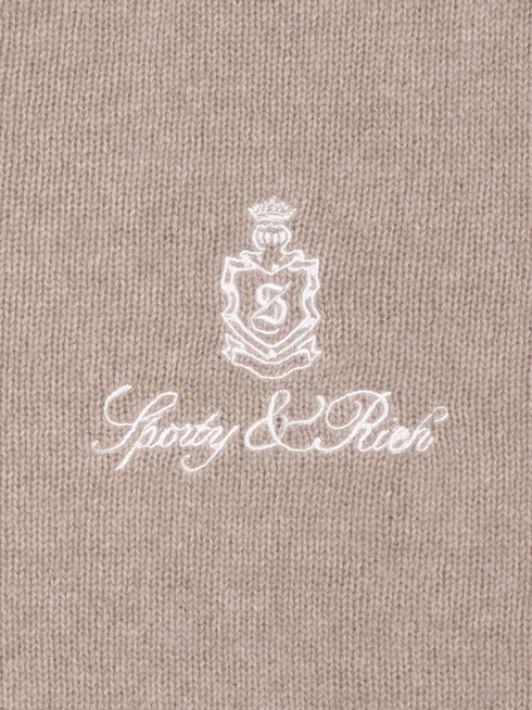 logo-embroidered cashmere jumper