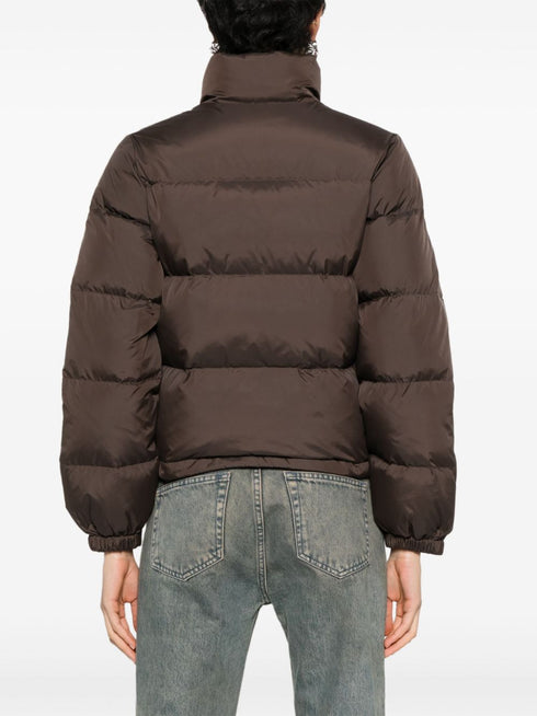 logo-embroidered quilted jacket