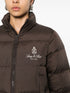 logo-embroidered quilted jacket