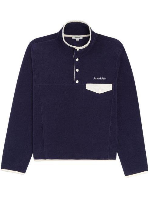 logo-embroidered buttoned sweatshirt