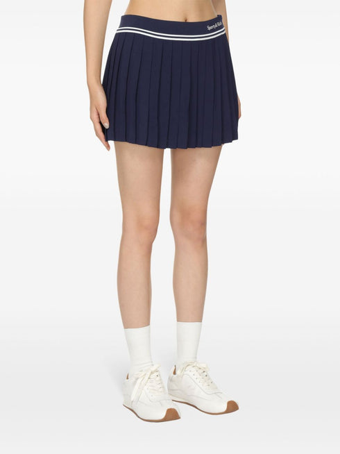 logo pleated skirt