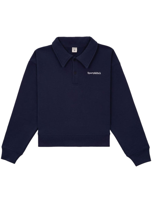 embroidered-logo polo sweatshirt