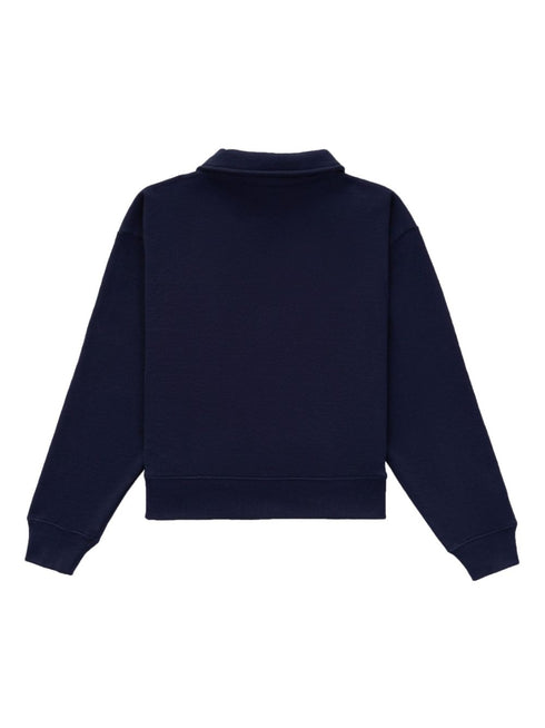 embroidered-logo polo sweatshirt