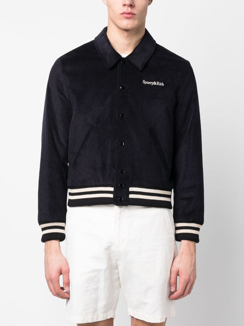embroidered-logo bomber jacket