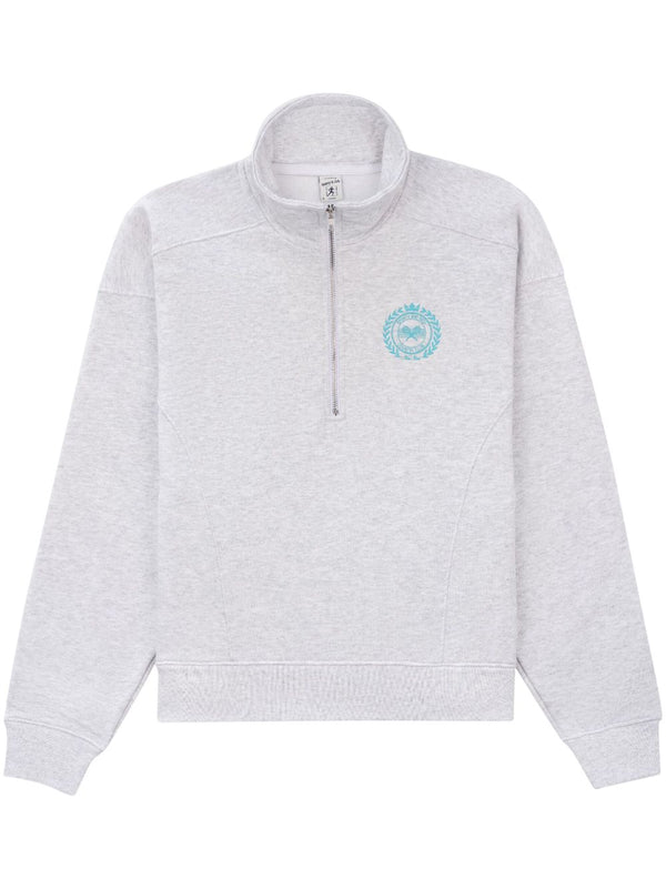 zip-up cotton sweatshirt