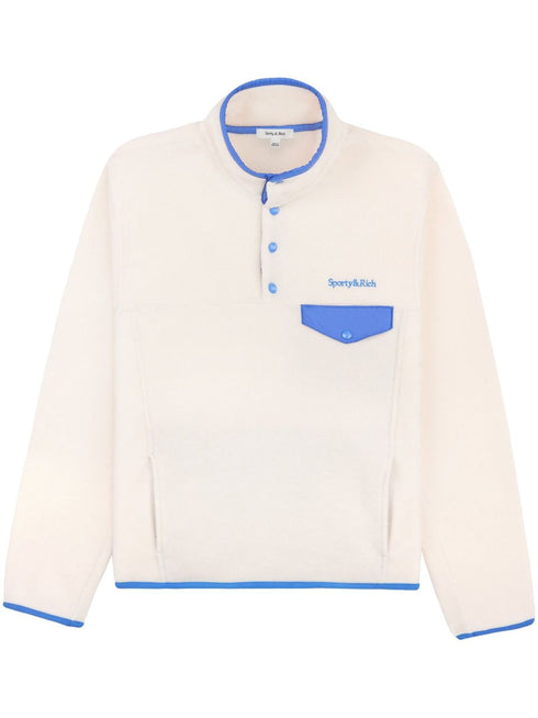 Serif logo-embroidered polar sweatshirt