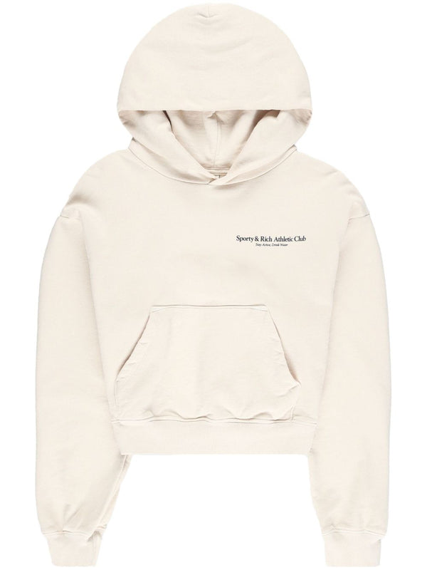 logo-print cotton hoodie