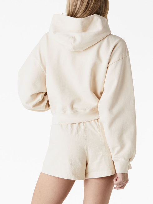 bluza z kapturem z nadrukiem z bawełny