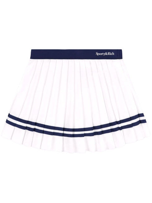 logo-print pleated skirt