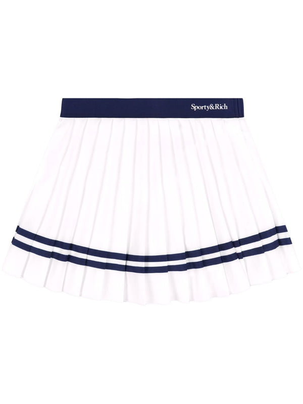 logo-print pleated skirt