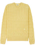 logo-embroidered cable-knit jumper