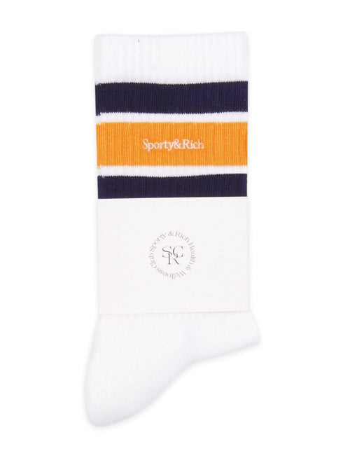 Serif logo-embroidered cotton socks