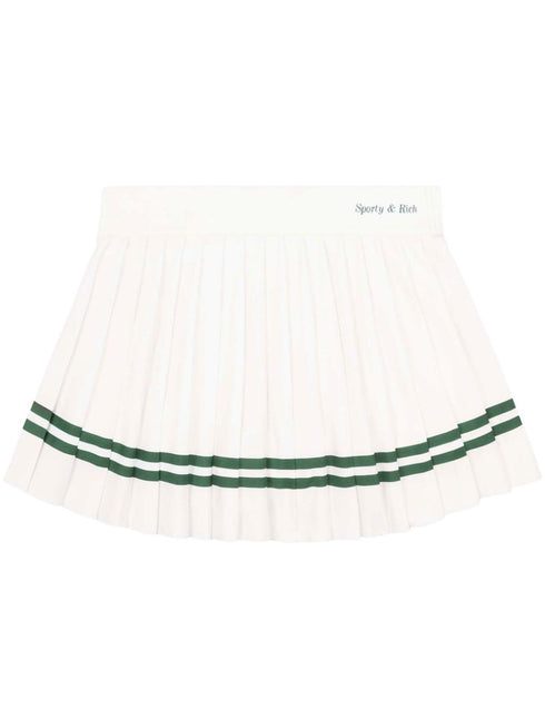 logo-print pleated miniskirt