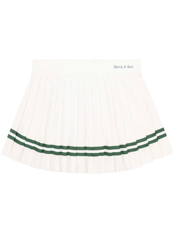 logo-print pleated miniskirt