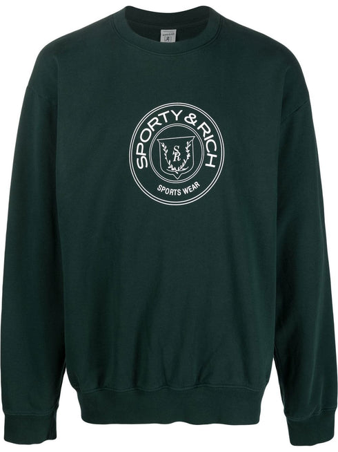 logo-print crew neck jumper