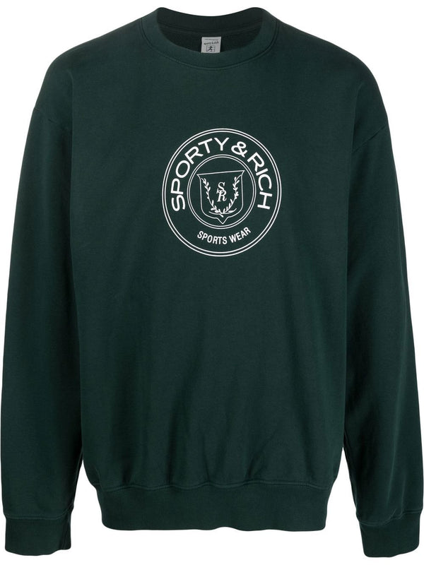 logo-print crew neck jumper