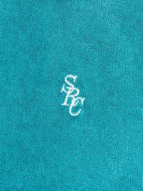 embroidered-logo terry polo shirt