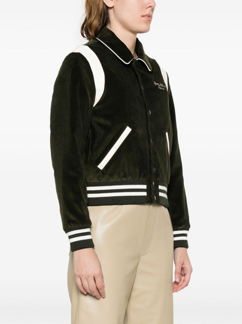 logo-embroidered cotton bomber jacket