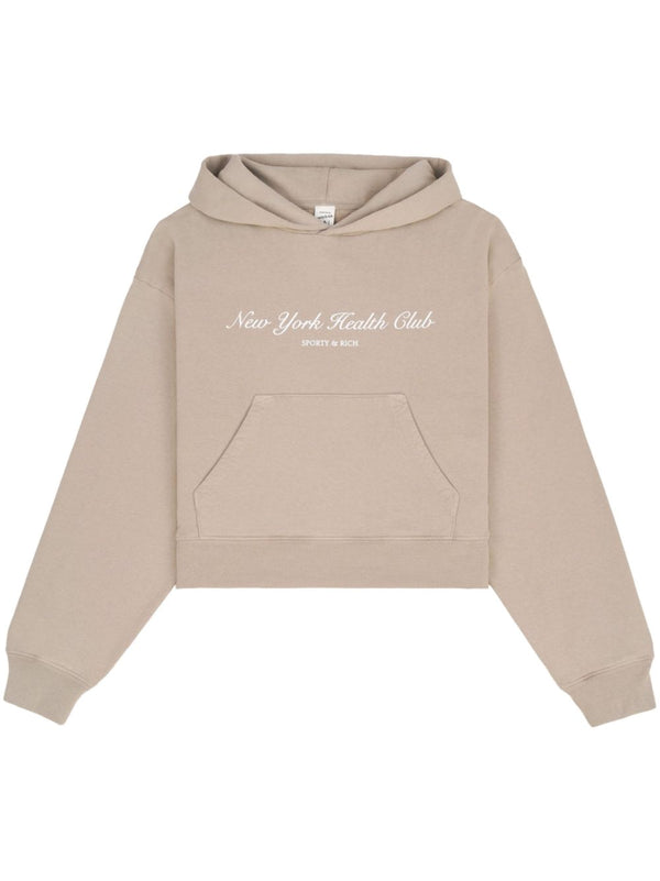 NY Health Club cropped hoodie