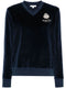 logo-appliqué velour sweatshirt