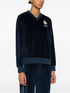 logo-appliqué velour sweatshirt