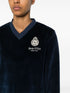 logo-appliqué velour sweatshirt