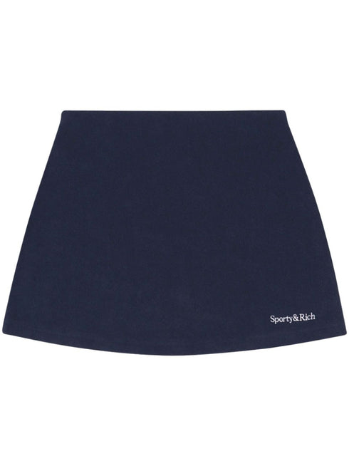 logo-embroidered terry mini skirt