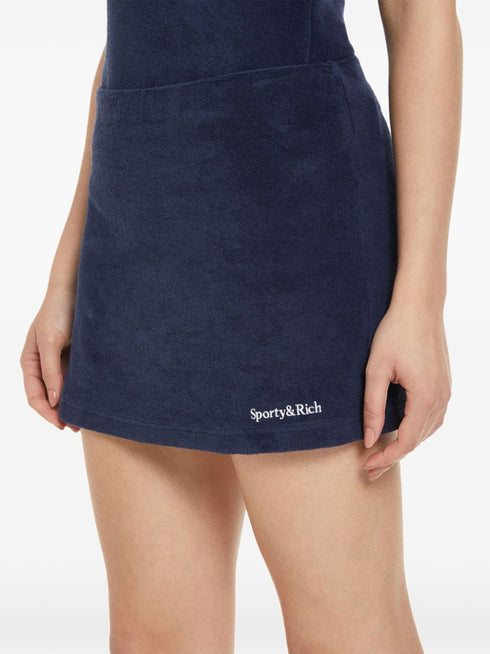 logo-embroidered terry mini skirt