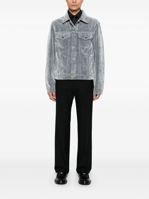 kurtka dżinsowa z aksamitnym wykończeniem