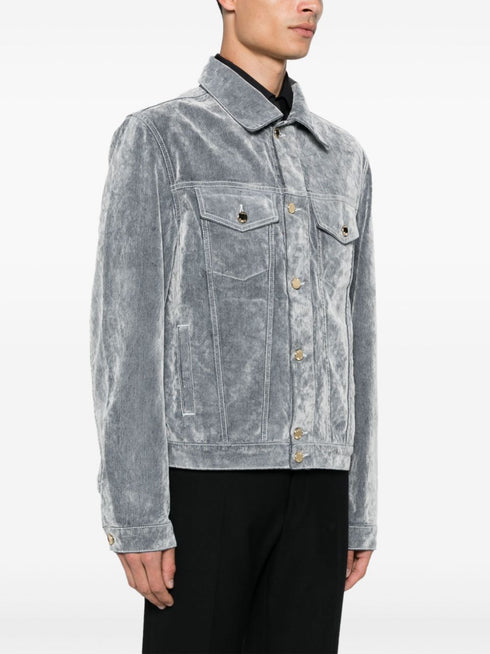 kurtka dżinsowa z aksamitnym wykończeniem