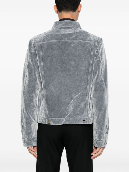 kurtka dżinsowa z aksamitnym wykończeniem